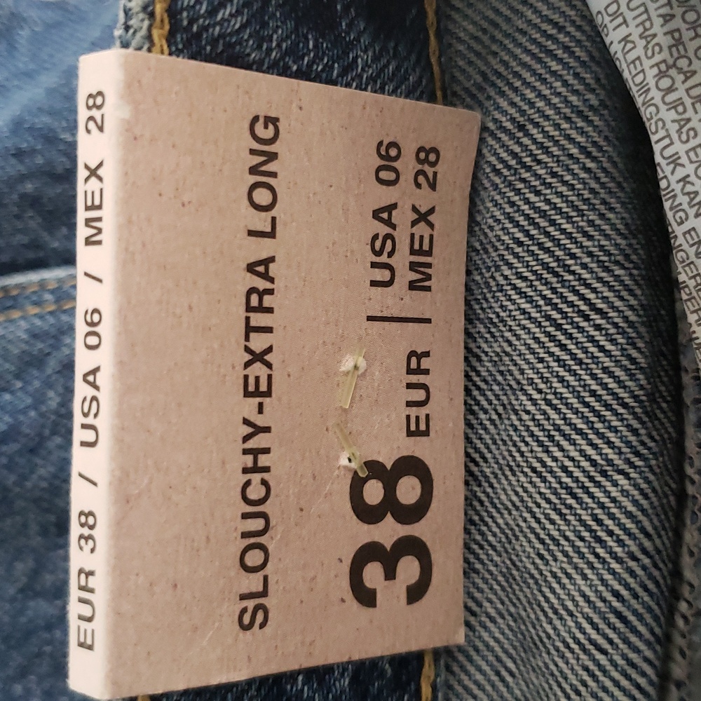 ZARA Trafaluc NEW Jeans Women's 6 Slouchy Ruched Extra Long NWT - Picture 10 of 16